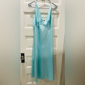Jones New York Aqua Blue Satin lingerie, Size Large
